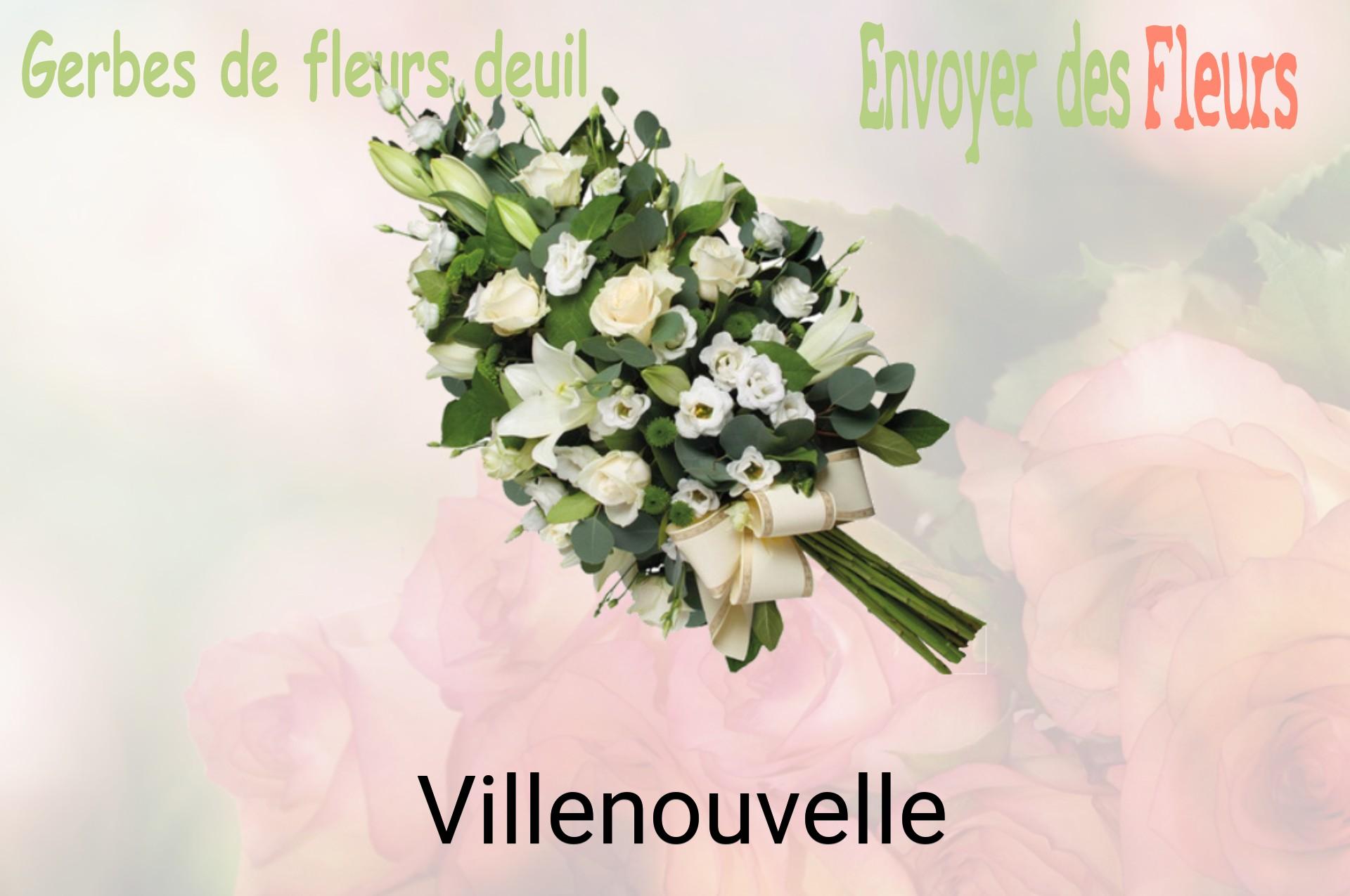 Gerbe de fleurs de deuil livrée à Villenouvelle